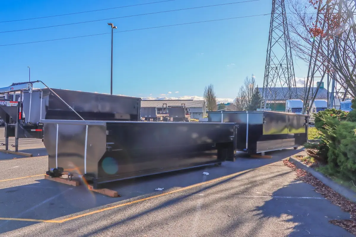 Roll-off dumpster ready for waste disposal at job site for Estate Cleanout Dumpster Rental in Broadview Park